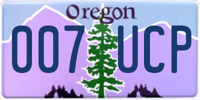 OR license plate 007UCP