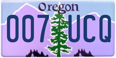 OR license plate 007UCQ