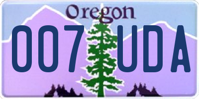 OR license plate 007UDA