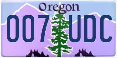 OR license plate 007UDC