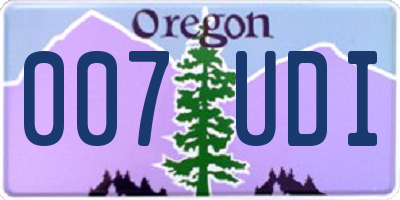 OR license plate 007UDI