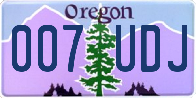 OR license plate 007UDJ