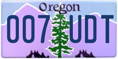 OR license plate 007UDT