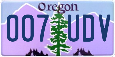 OR license plate 007UDV
