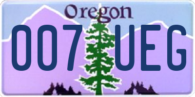 OR license plate 007UEG