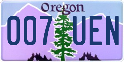 OR license plate 007UEN