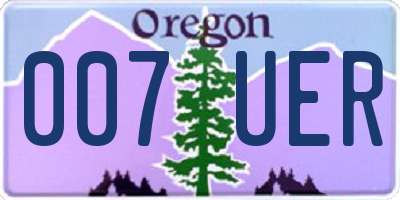 OR license plate 007UER