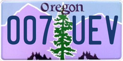 OR license plate 007UEV