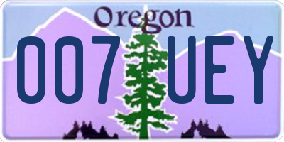OR license plate 007UEY