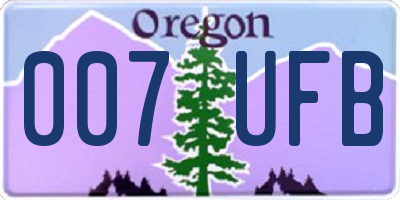 OR license plate 007UFB