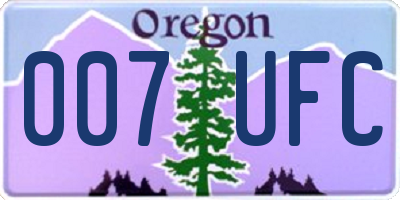 OR license plate 007UFC