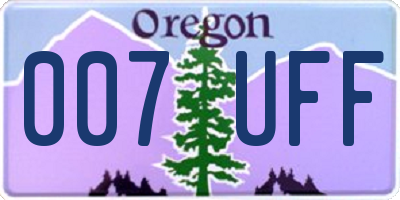 OR license plate 007UFF