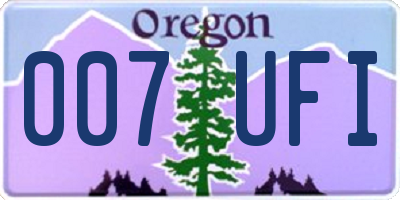 OR license plate 007UFI