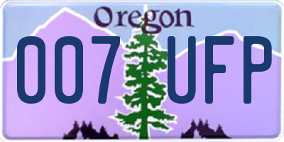 OR license plate 007UFP