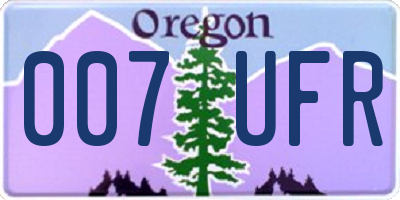 OR license plate 007UFR