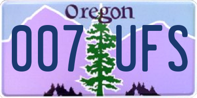 OR license plate 007UFS