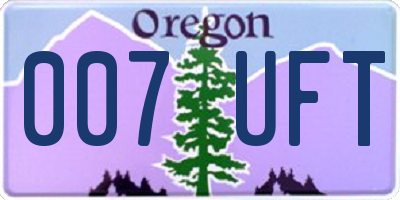 OR license plate 007UFT