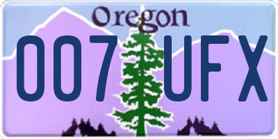 OR license plate 007UFX