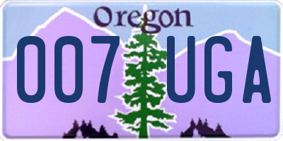 OR license plate 007UGA