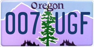 OR license plate 007UGF
