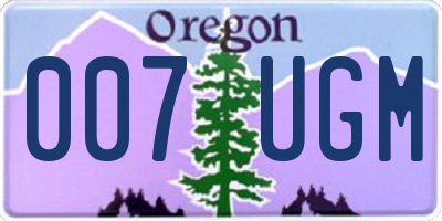 OR license plate 007UGM