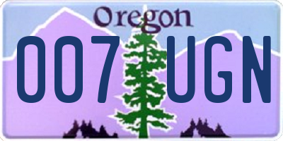 OR license plate 007UGN