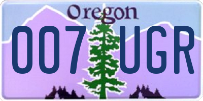 OR license plate 007UGR