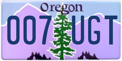 OR license plate 007UGT
