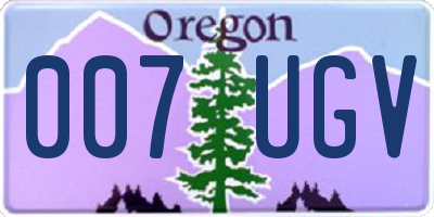 OR license plate 007UGV