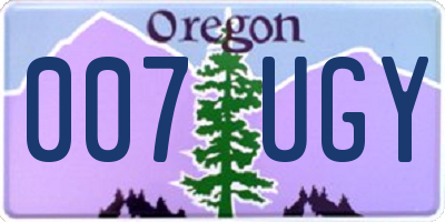 OR license plate 007UGY