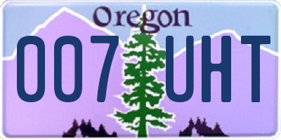 OR license plate 007UHT
