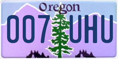 OR license plate 007UHU