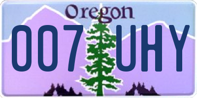 OR license plate 007UHY