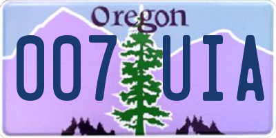 OR license plate 007UIA
