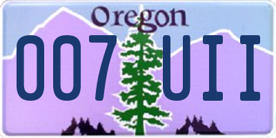 OR license plate 007UII