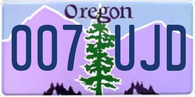 OR license plate 007UJD
