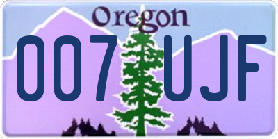 OR license plate 007UJF