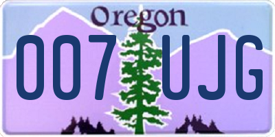 OR license plate 007UJG
