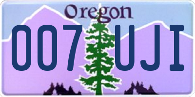 OR license plate 007UJI