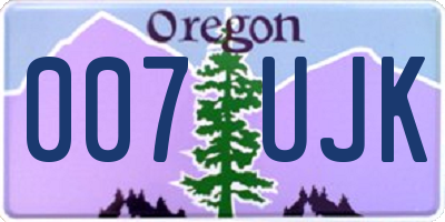 OR license plate 007UJK