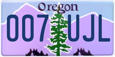 OR license plate 007UJL