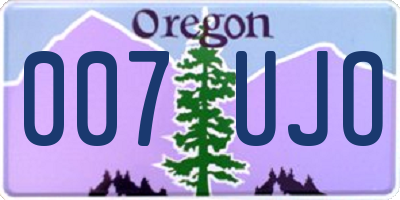 OR license plate 007UJO