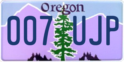 OR license plate 007UJP