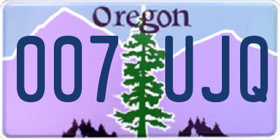 OR license plate 007UJQ
