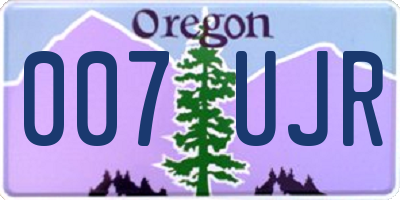 OR license plate 007UJR