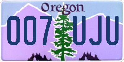 OR license plate 007UJU