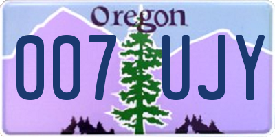 OR license plate 007UJY