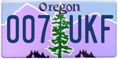 OR license plate 007UKF