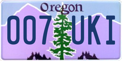 OR license plate 007UKI