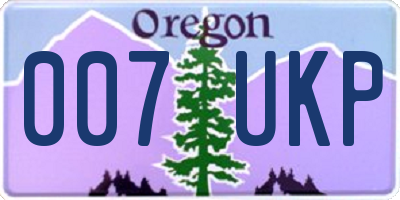 OR license plate 007UKP